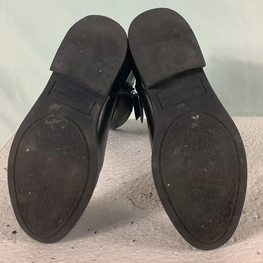 Tommy Hilfiger Girls Black Heart Embossed Riding Boots TH Iris Size 12 Kids